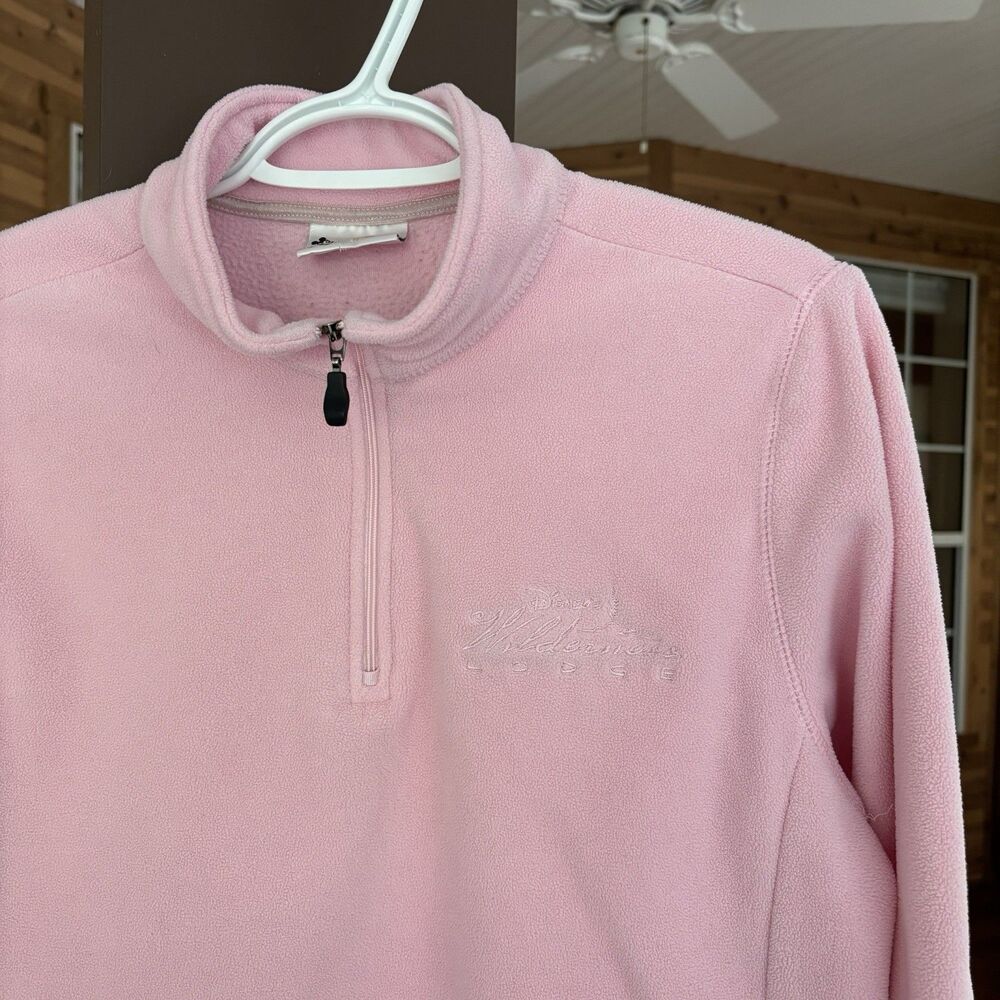 Disney's Wilderness Lodge Women M Quarter Zip Fleece Pink Mickey - Picture 2 of 4